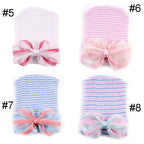 Bonnet en coton à grand nœud pour nouveau-né
