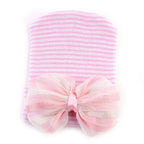 Bonnet en coton à grand nœud pour nouveau-né