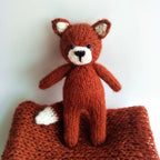 Ensemble bonnet et couverture renard pour nouveau-né