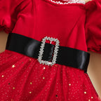 Robe barboteuse de Noël à sequins pour fille