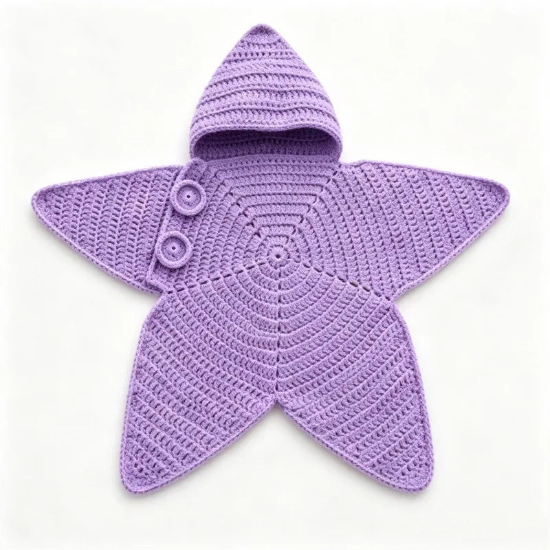 Barboteuse pour bébé en crochet avec étoile de mer