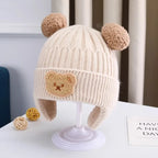 Gorro de invierno para bebé con orejas de oso