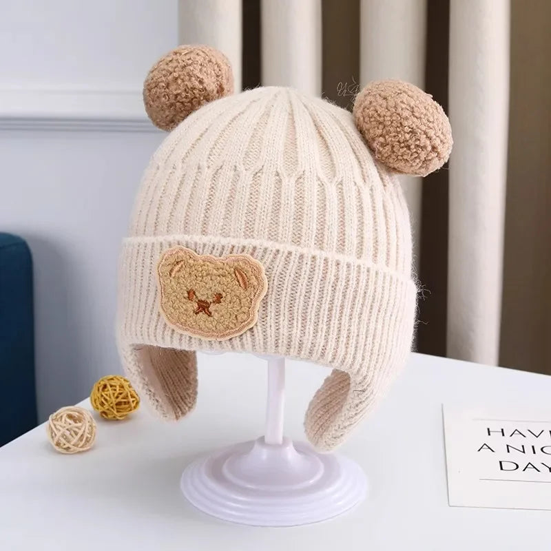 Bonnet d'hiver pour bébé avec oreilles d'ours