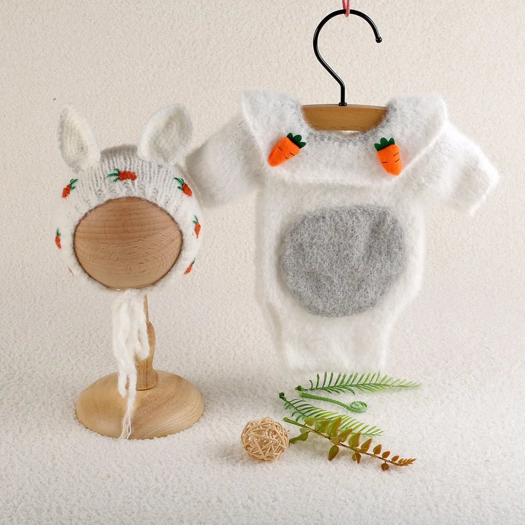 Ensemble photo vintage avec lapin pour nouveau-né