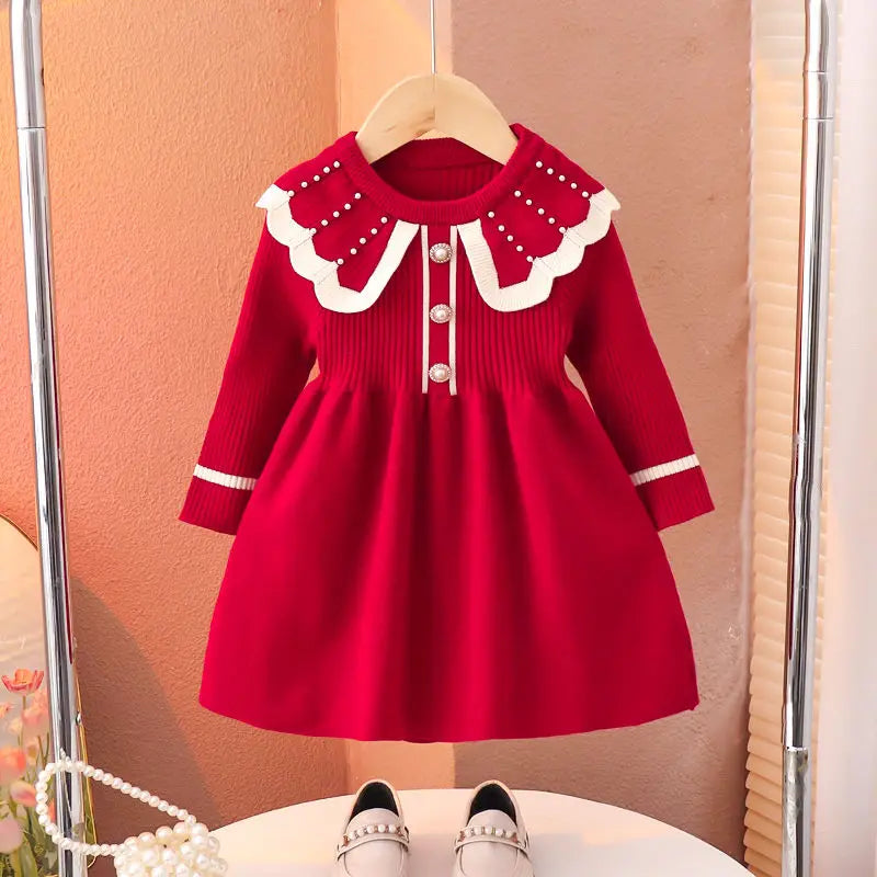 Robe pull en maille princesse pour fille