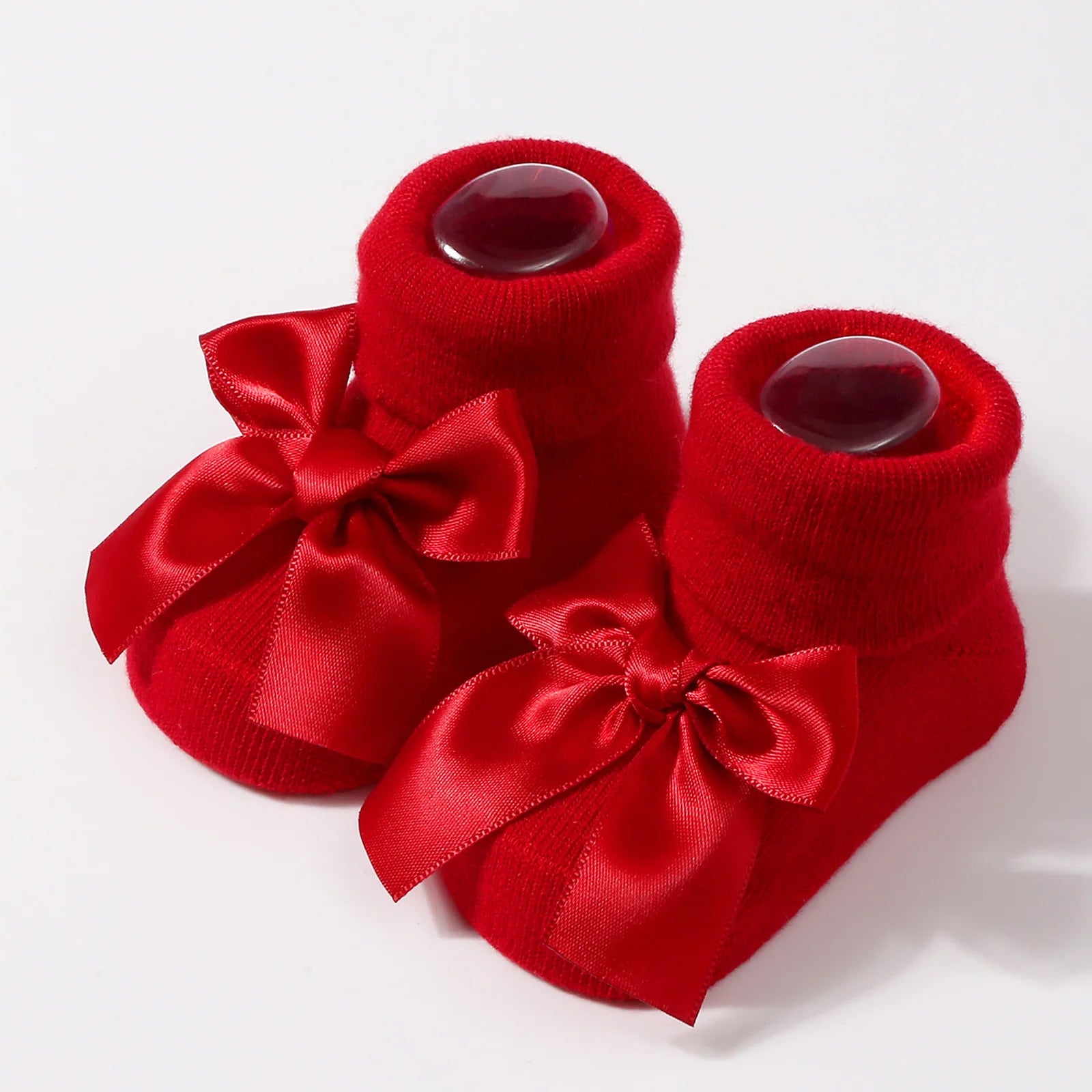 Chaussettes pour bébé en tricot avec nœud