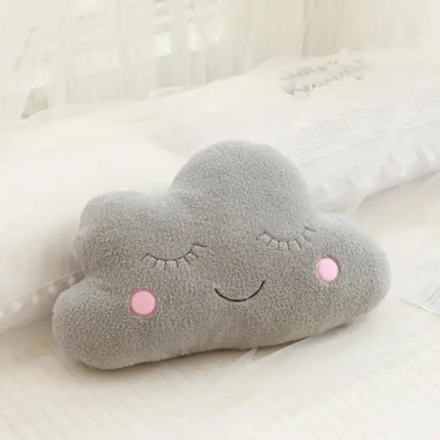 Oreiller en peluche nuage, lune et étoile