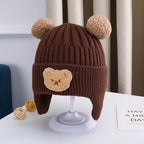 Gorro de invierno para bebé con orejas de oso