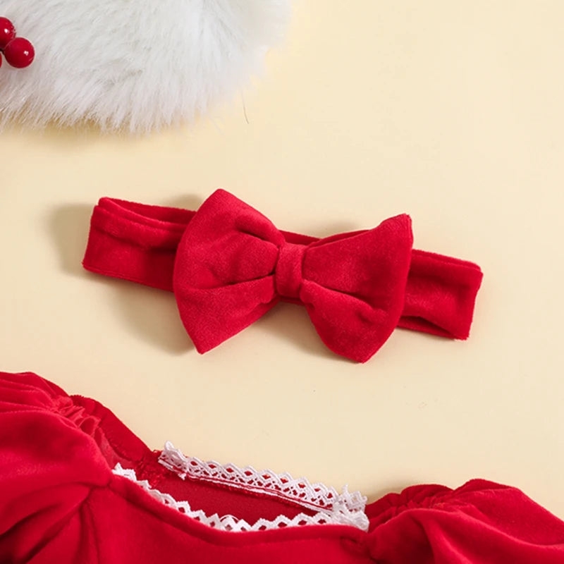 Robe barboteuse de Noël à sequins pour fille