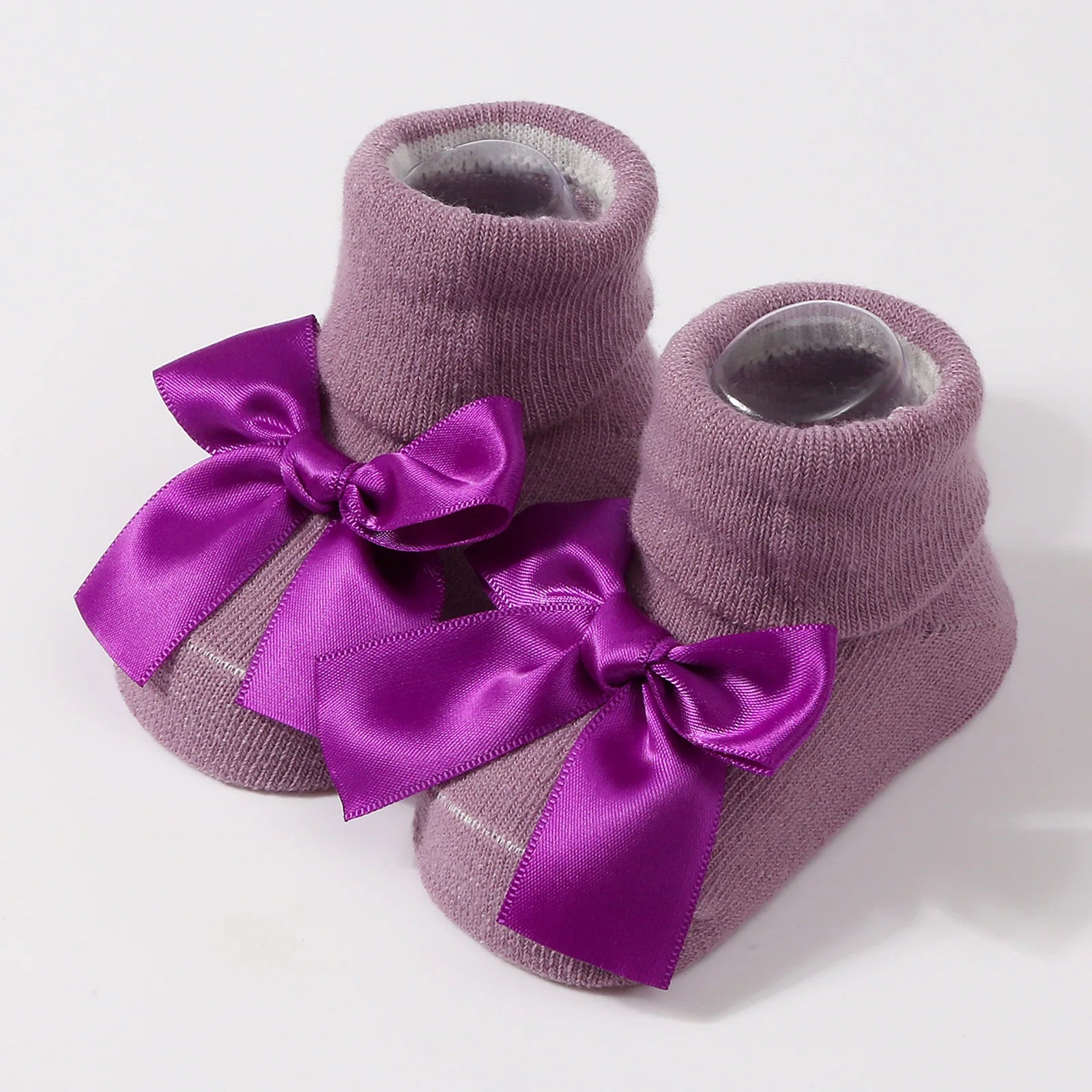 Chaussettes pour bébé en tricot avec nœud