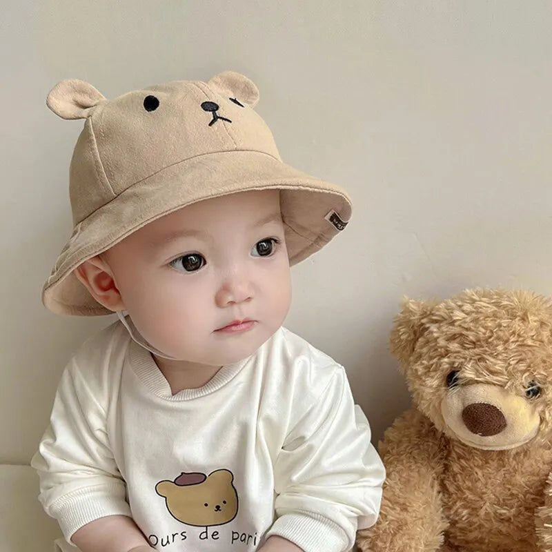 Chapeau de soleil bébé ours mignon avec oreilles