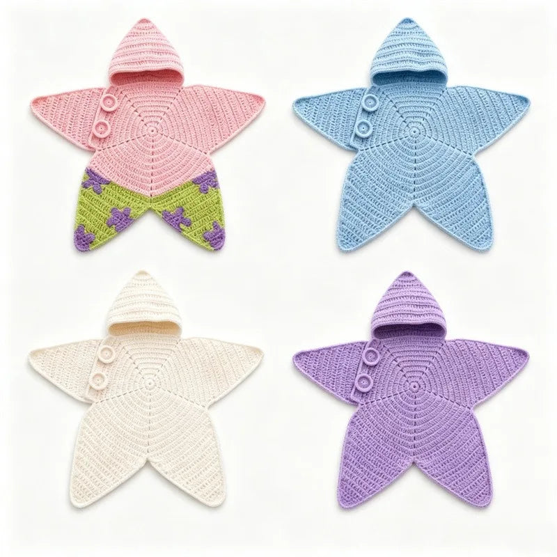 Barboteuse pour bébé en crochet avec étoile de mer