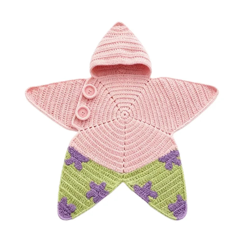 Barboteuse pour bébé en crochet avec étoile de mer