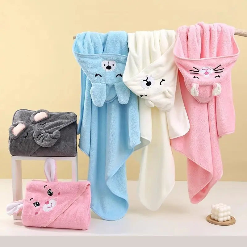 Toalla de baño con capucha y diseño de animal para bebé