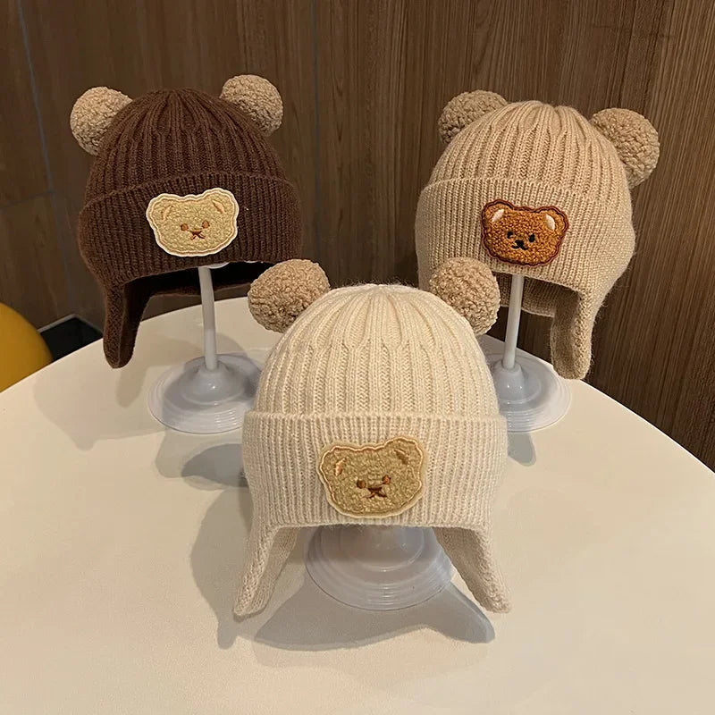 Bonnet d'hiver pour bébé avec oreilles d'ours
