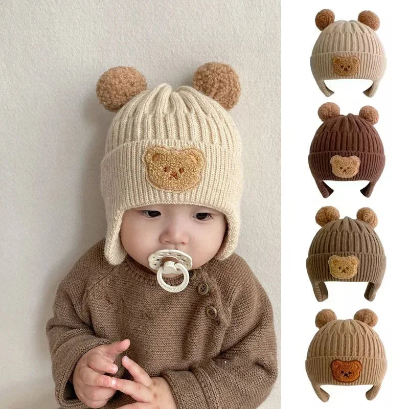 Bonnet d'hiver pour bébé avec oreilles d'ours