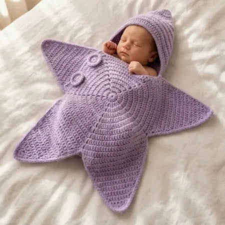 Barboteuse à capuche pour bébé avec motif d'étoile