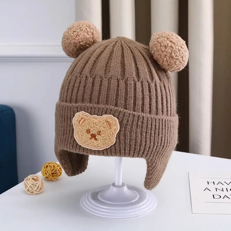 Bonnet d'hiver pour bébé avec oreilles d'ours