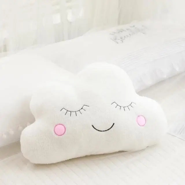 Oreiller en peluche nuage, lune et étoile