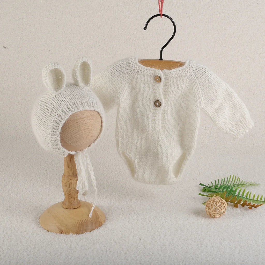 Ensemble photo vintage avec lapin pour nouveau-né
