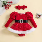 Robe barboteuse de Noël à sequins pour fille