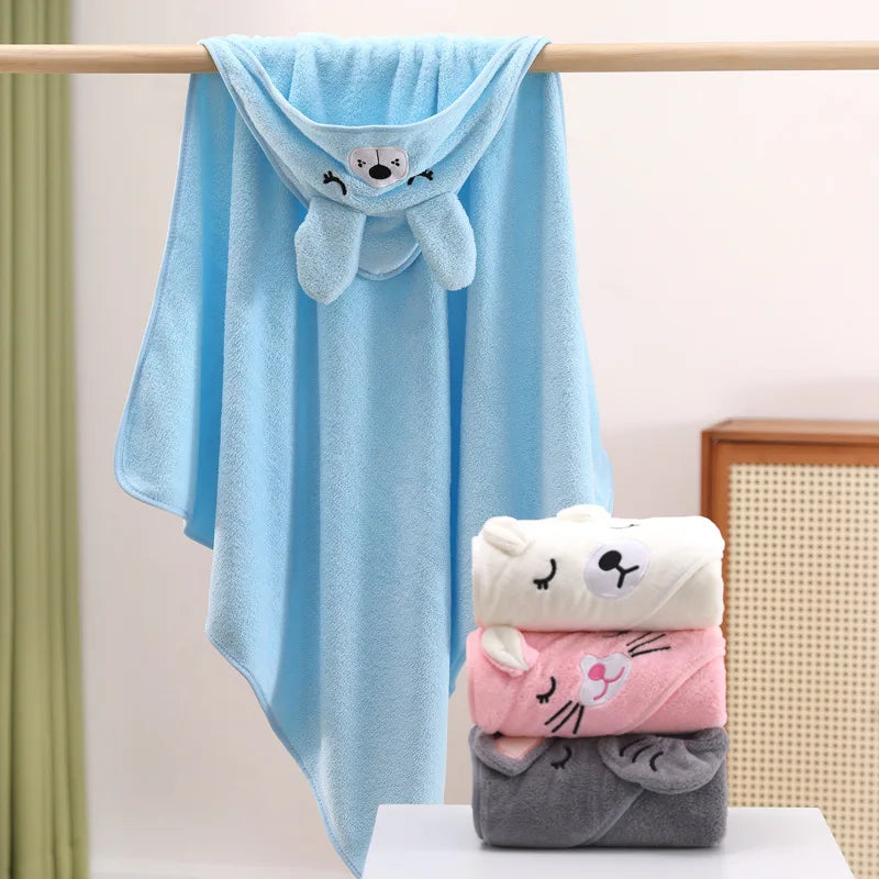 Toalla de baño con capucha y diseño de animal para bebé