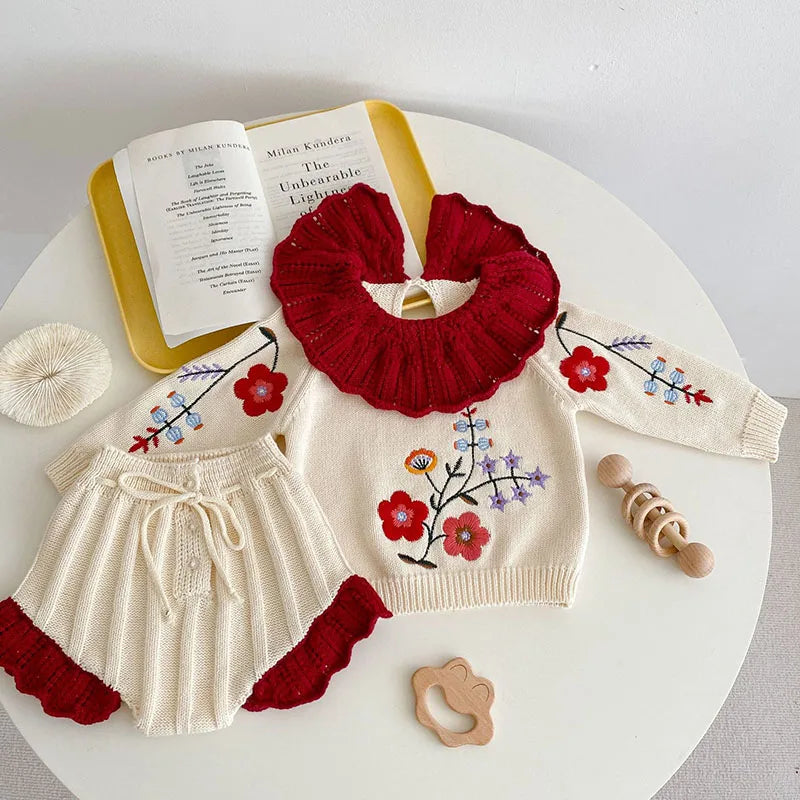 Ensemble blouse fleurie et bloomer pour fille