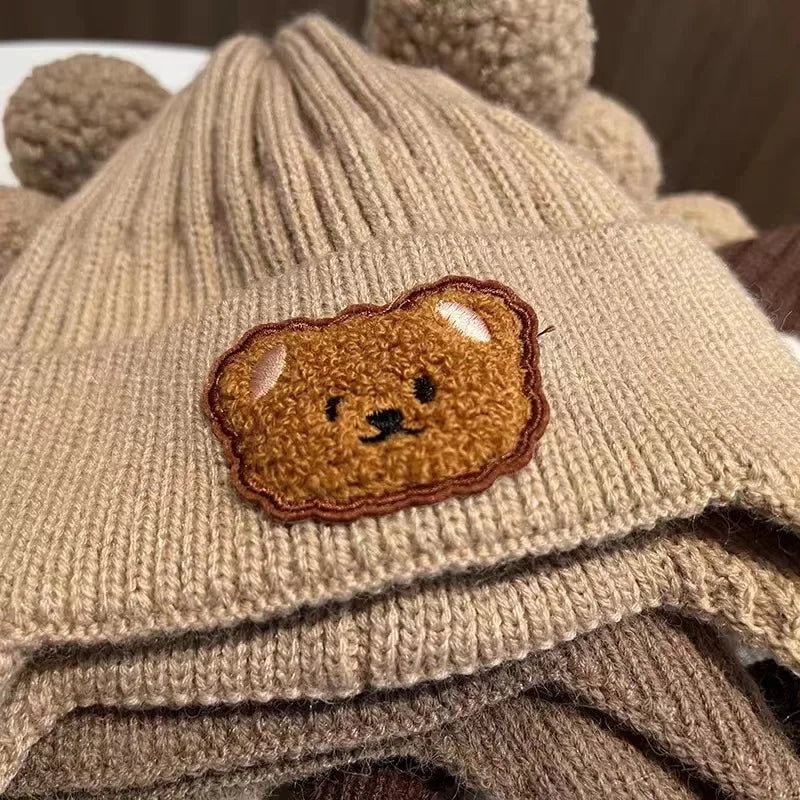 Gorro de invierno para bebé con orejas de oso
