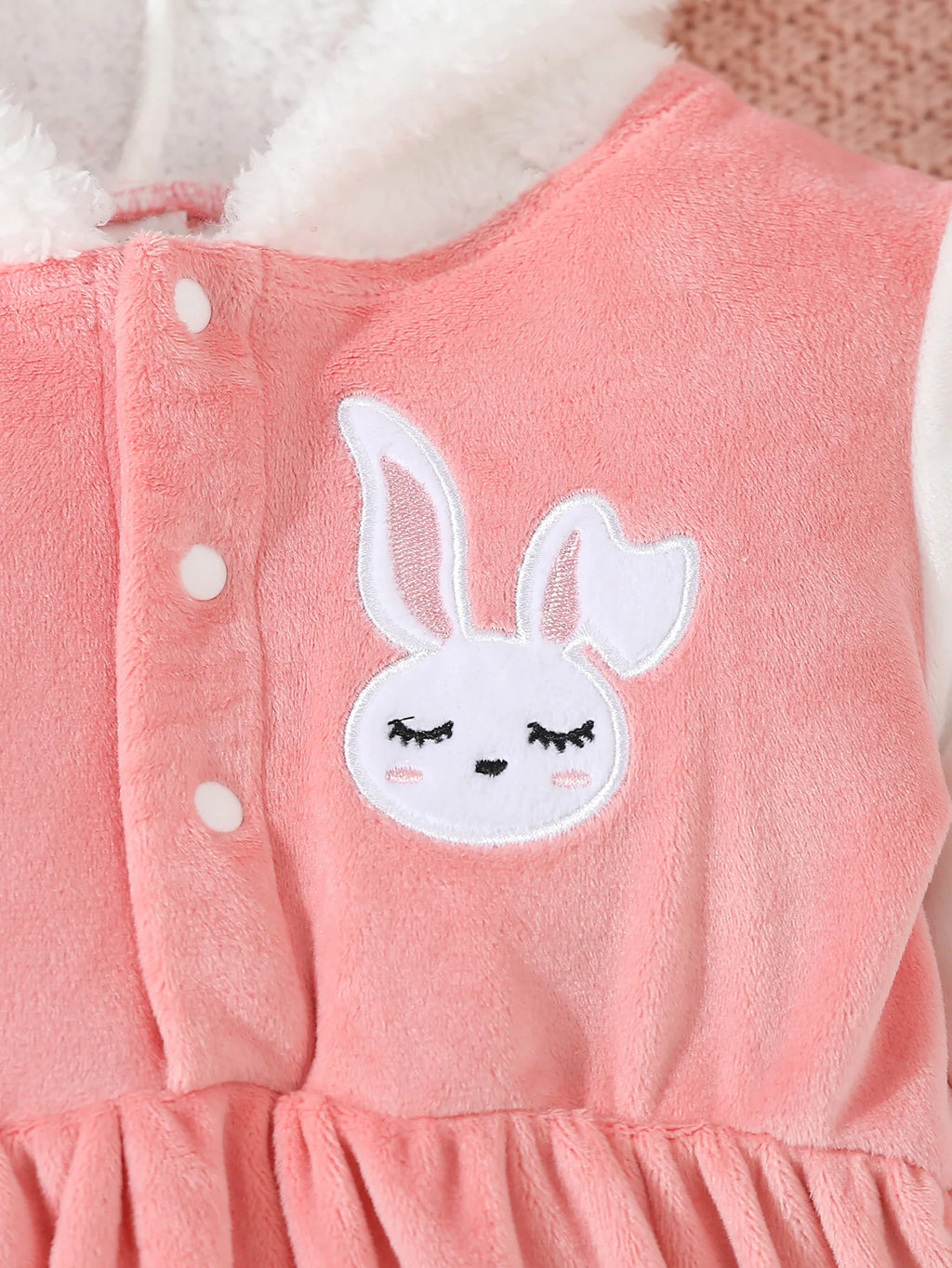 Robe à capuche lapin rose pour bébé