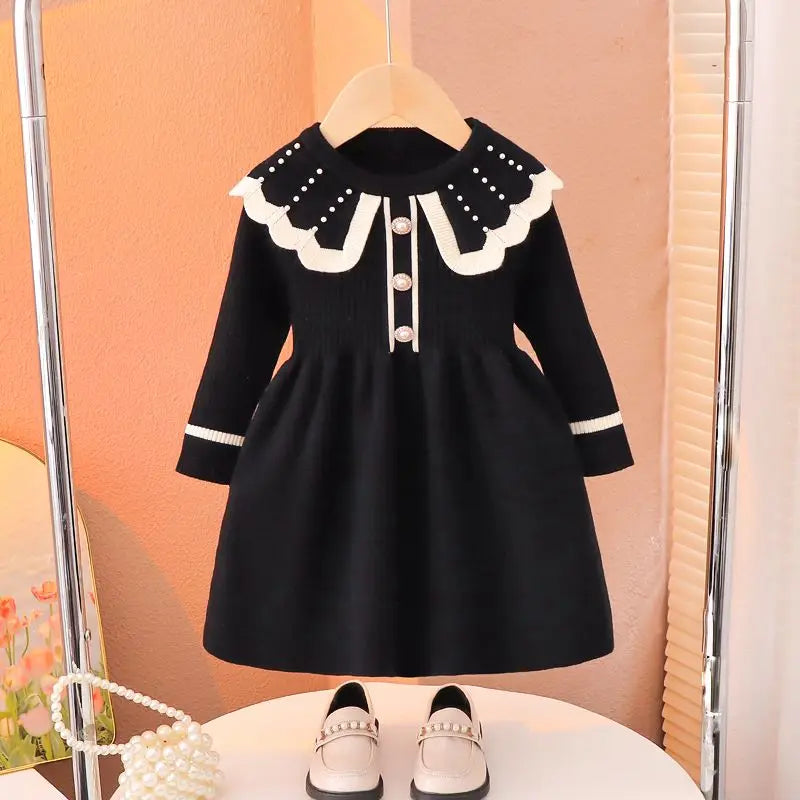 Robe pull en maille princesse pour fille