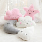 Oreiller en peluche nuage, lune et étoile