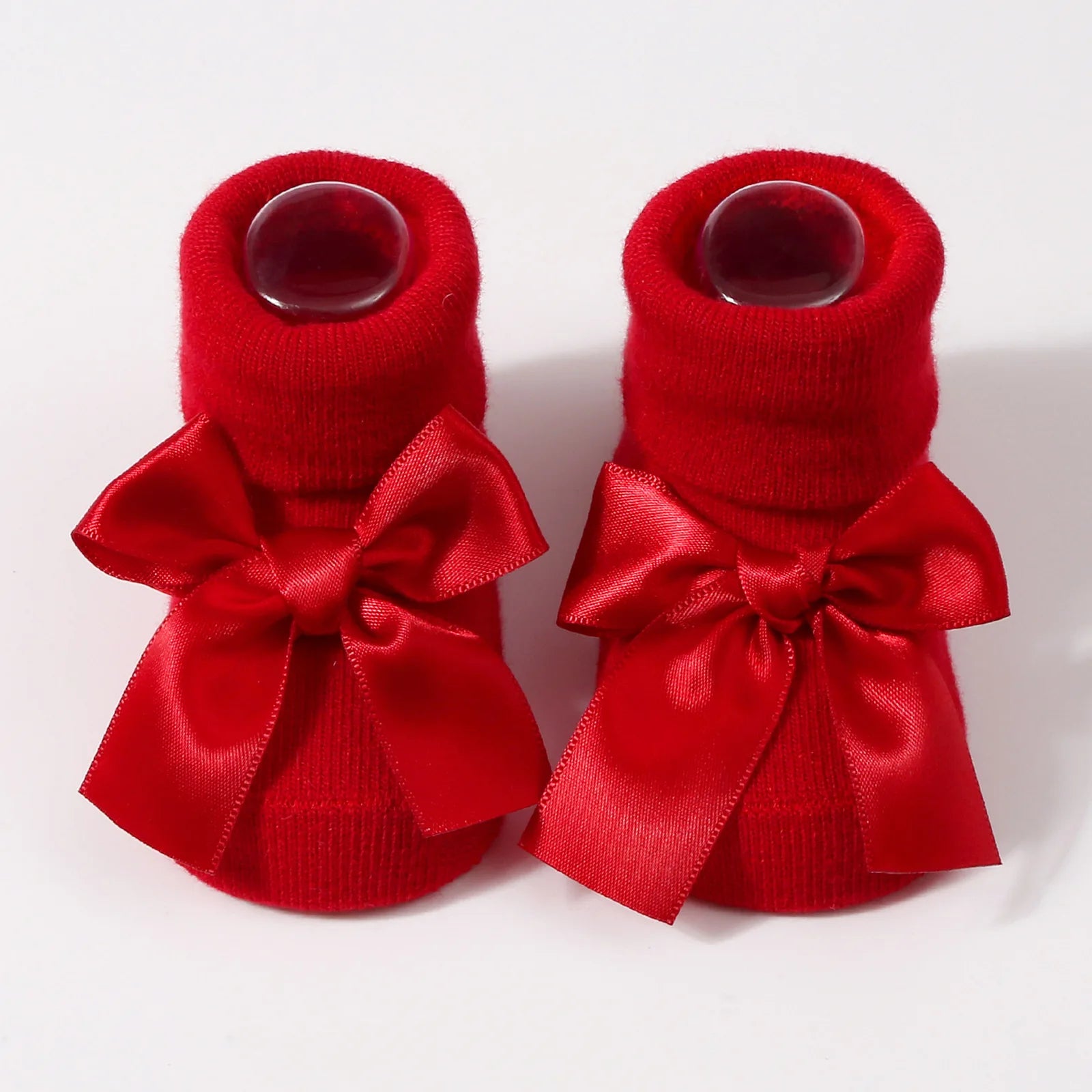 Chaussettes pour bébé en tricot avec nœud