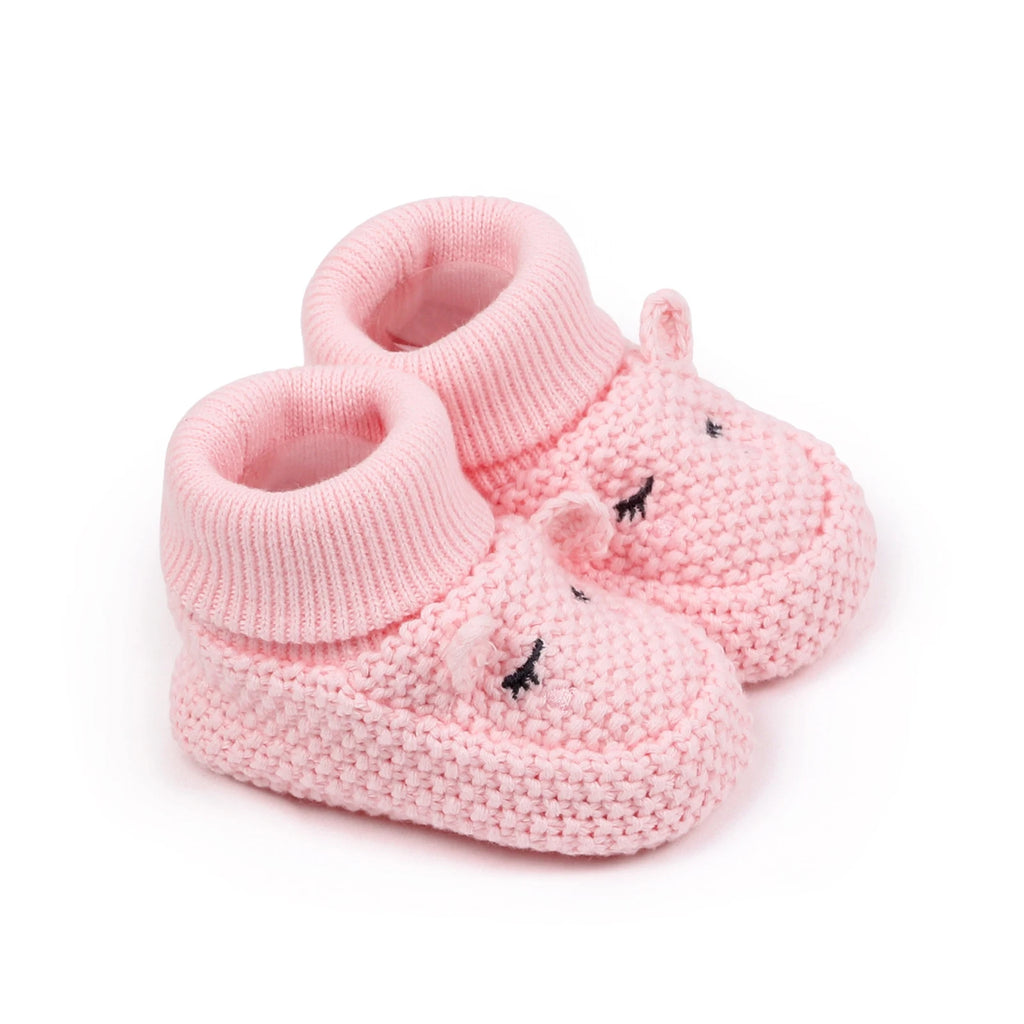 Chaussons tricotés pour bébé avec oreilles d'ours