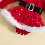 Robe barboteuse de Noël à sequins pour fille