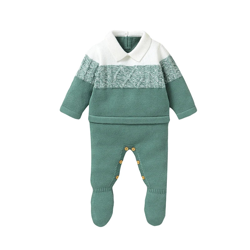 Barboteuse en maille avec col pour bébé