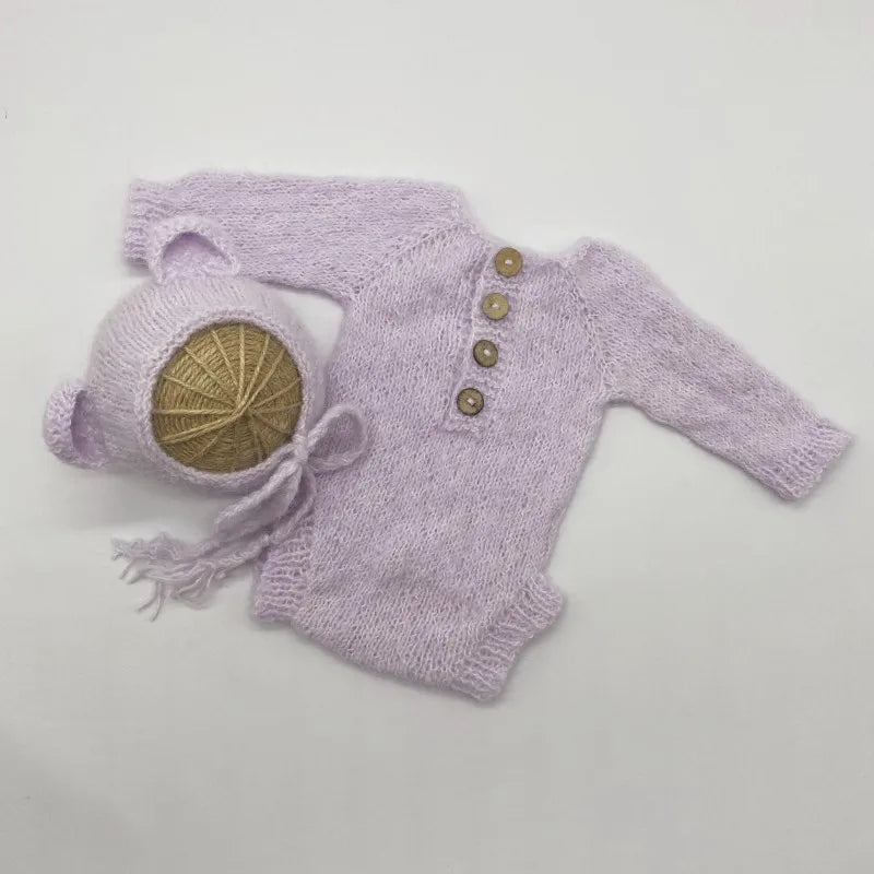 Ensemble barboteuse ours pour nouveau-né