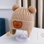 Gorro de invierno para bebé con orejas de oso
