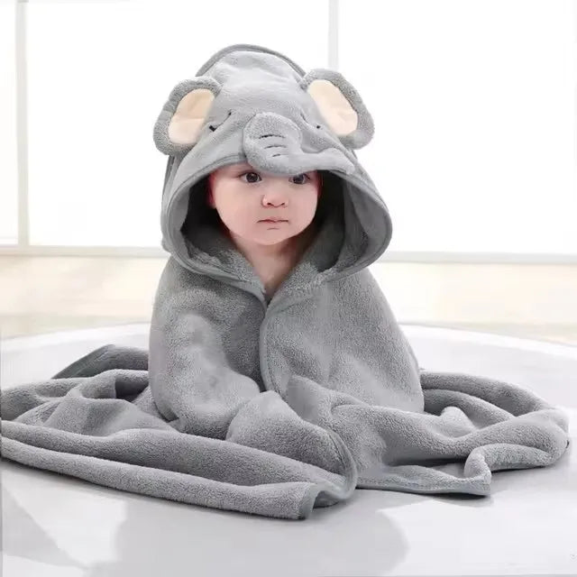 Toalla de baño con capucha y diseño de animal para bebé
