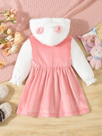 Robe à capuche lapin rose pour bébé