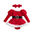 Robe barboteuse de Noël à sequins pour fille