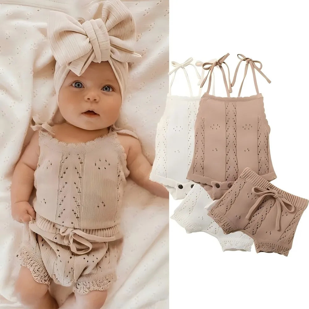 Ensemble tricoté à volants pour bébé